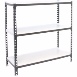 Étagère en métal sans vis avec plateau en métal, couleur ANTHRACITE/BLANC. Il dispose de 3 étagères Les dimensions de cette é ...