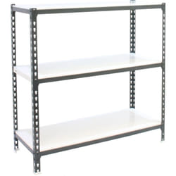 SIMONCLICK étagère en métal sans vis avec 3 étagères (100x100x30cm) ANTHRACITE ET BLANC