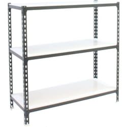 SIMONCLICK étagère en métal sans vis avec 3 étagères (100x110x50cm) ANTHRACITE ET BLANC