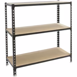 Étagère en métal sans vis avec aggloméré, couleur ANTHRACITE/WOOD Il a 3 étagères Les dimensions de cette étagère sont : 1000 ...