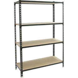 Simonrack - tagère Rangement, 1500x1000x400 mm, 4 Niveaux en Boix, 150 kg Capacité de Charge et Point de Flexion, Étagère Garage, Anthracite/Bois
