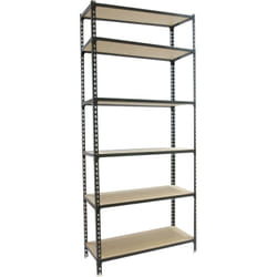 Simonrack - tagère Rangement, 2500x1100x300 mm, 6 Niveaux en Boix, 200 kg Capacité de Charge et Point de Flexion, Étagère Garage, Anthracite/Bois