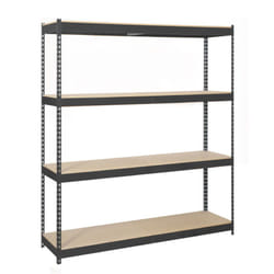 Tagère Industrielle, 2000x2400x450 mm, 4 Niveaux en bois, 400 kg Capacité de Charge et Point de Flexion, Étagère Charge Lourde, Anthracite/Bois