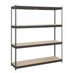 Tagère Industrielle, 2000x2400x600 mm, 4 Niveaux en bois, 400 kg Capacité de Charge et Point de Flexion, Étagère Charge Lourde, Anthracite/Bois