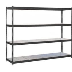 Tagère Industrielle, 2000x1200x450 mm, 4 Niveaux, 400 kg Capacité de Charge et Point de Flexion, Métal, Étagère Charge Lourde, Anthracite/Galvanisé