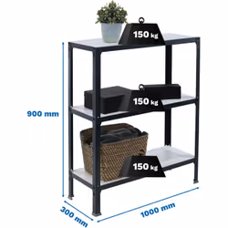 Structure solide en acier renforcé – Supporte jusqu’à 150 kg de point de flexion par étagère. Poids certifié. Grande capacité ...