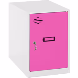 Mini casier en métal de couleur BLANC et la porte ROSE Les dimensions sont de 475x300x500mm Il est livré DÉMONTÉ et comprend ...