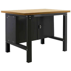 Simon Rack Etabli d'Atelier avec Armoire, Capacité de Charge 600 kg, 865x1500x750 mm, Bois 35 mm, Table de Travail Bricolage, Anthracite/Mdf - BT-6