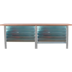 Tabli simonwork (86,5x260x75cm) gris et hêtre