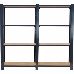 Étagère en métal de couleur anthracite/OSB sans vis avec une capacité de charge d’étagère de 200 kg, certification du point d ...