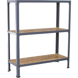 Tagère métallique Simon Rack sans vis gris/osb 3 étagères 900x1000x300 mm Fabriquée en Espagne