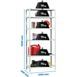 Etagère légère métallique avec vis advantage plus 6/400 blanc - 2000x1000x400 75Kg Simonrack