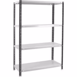 Étagère en métal avec vis, Comfort plus 4-300 de couleur ANTHRACITE/BLANC. Il dispose de 4 étagères Structure de couleur anth ...