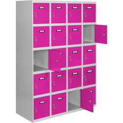 Simonlocker casiers en métal (180x120x50cm) gris et rose
