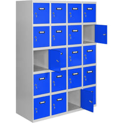 SIMONLOCKER casiers métalliques (180x120x50cm) GRIS & BLEU