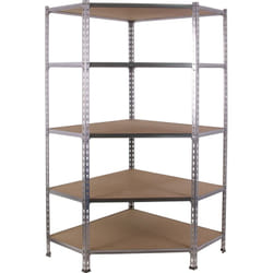 Simonclick Étagère 5 étagères en métal sans vis (180x90x30cm) galva et bois