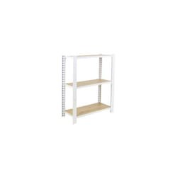 Étagère en métal blanc chêne 3 étagères charge 200 kgs dim.1000x800x300mm sans vis