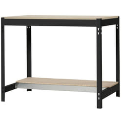 Etabli d'Atelier, Capacité de Charge 400 kg, 842x910x760 mm, Table de Travail Bricolage, Anthracite/Bois - Bt-0 - Simonrack