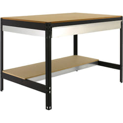 Etabli d'Atelier, Capacité de Charge 400 kg, 842x910x610 mm, Étagère Tiroir de Rangement, Table de Travail Bricolage, Anthracite/Bois - Bt-0