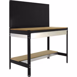 Établi métallique de couleur ANTHRACITE/WOOD avec une capacité de charge de 600 kg Les dimensions (hauteur x largeur x profon ...