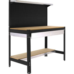 Simonrack - Etabli d'Atelier avec Tiroir à Glissières Télescopiques, Capacité de Charge 400 kg, 1445x910x610 mm, Panneau Perforé, Table de Travail