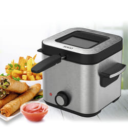 Sogo FRE-SS-10430 friteuse Unique 1,5 L Autonome 900 W Noir, Acier inoxydable