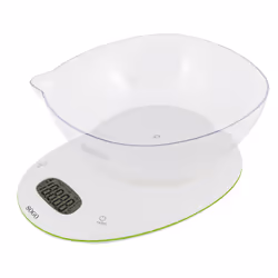 Sogo BAC-SS-3985, Balance de ménage électronique, 5 kg, 1 g, Blanc, Comptoir, Ovale