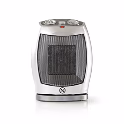 Chauffe-ventilateur PTC noir-argenté avec thermostat et fonction d'oscillation - 1000/1500w