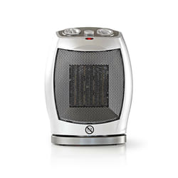 Chauffe-ventilateur PTC noir-argenté avec thermostat et fonction d'oscillation - 1000/1500w
