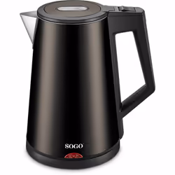 Sogo KET-SS-7705, 1,7 L, Noir, Plastique, Acier inoxydable, Sans fil