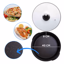 Sogo PIZ-SS-10105 Machine et four à pizzas 1 pizza(s) 1500 W Noir