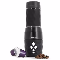 Sogo CAF-SS-5611, Machine à café 2-en-1, 0,8 L, Capsule de café, Café moulu, Noir