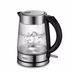 Sogo KET-SS-5797, 1,7 L, 2200 W, Noir, Acier inoxydable, Indicateur de niveau d'eau, Arrêt de sécurité en cas de surchauffe,  ...