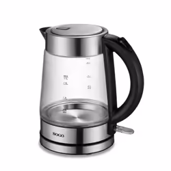 Sogo KET-SS-5797 bouilloire 1,7 L 2200 W Noir, Acier inoxydable