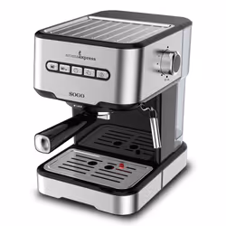 Sogo CAF-SS-5685, Machine à expresso, 1,5 L, Dosette de café, Café moulu, 850 W, Noir, Acier inoxydable