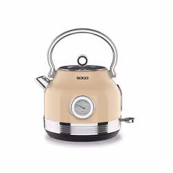 Sogo KET-SS-7765, 1,8 L, Beige, Acier inoxydable, Thermostat réglable, Indicateur de niveau d'eau, Arrêt de sécurité en cas d ...