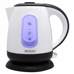 Sogo KET-SS-7715 bouilloire 1 L 1600 W Noir, Blanc