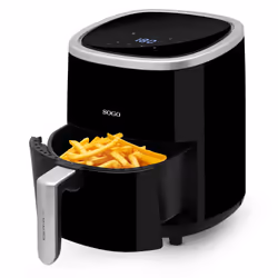 Sogo FRE-SS-10865 friteuse Unique 3,5 L Autonome 1200 W Friteuse d’air chaud Noir, Argent