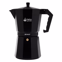Sogo CAF-SS-7620, Cafetière à moka, Noir, Aluminium, 12 tasses, 200 mm, 125 mm