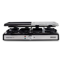 Sogo BAR-SS-10387 raclette 8 personne(s) 1400 W Noir, Acier inoxydable, Couleur de la pierre