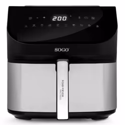Sogo PRO1600, Friteuse d’air chaud, 8 L, 50 °C, 200 °C, Unique, Noir, Argent
