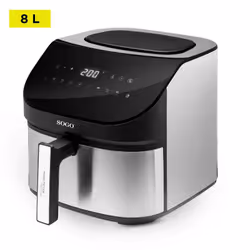 Sogo PRO1600 Unique 8 L Autonome 1600 W Friteuse d’air chaud Noir, Argent
