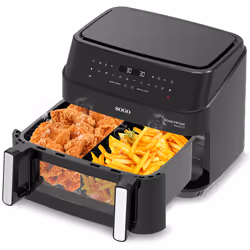 Sogo FRE-SS-10895 friteuse Double 10,5 L Autonome 2600 W Friteuse d’air chaud Noir
