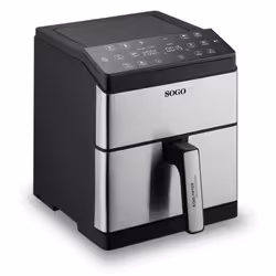 Sogo FRE-SS-10915 friteuse Unique 8 L Autonome 1800 W Friteuse d’air chaud Noir, Acier inoxydable