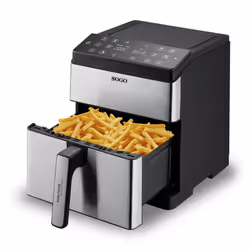 Sogo FRE-SS-10915 friteuse Unique 8 L Autonome 1800 W Friteuse d’air chaud Noir, Acier inoxydable