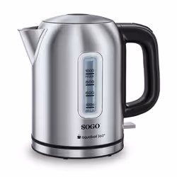 Sogo KET-SS-7780, 1 L, 2200 W, Acier inoxydable, Acier inoxydable, Arrêt de sécurité en cas de surchauffe, Sans fil