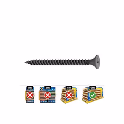 Vis de fixation pour placoplatre en métal - GENERIQUE - Boite de 1.000pcs - Ssf 3.5 X 25 Phosphaté