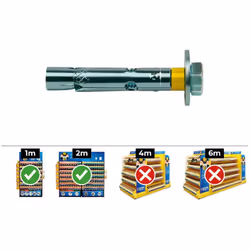 Boite De 50 Chevilles D'expansion Dnbol Vis Dt8-C (M6X45) Acier Zinqué Celo - Cône Anti Mouvement, Cran D'ancrage, Chanfrein  ...