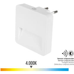 EDM - Lampe de nuit led 0.5w 5lm 4000k carré lumière du jour avec visière 6.5x4.5x6.5cm