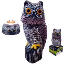 HIBOU À TÊTE ROTATIVE REPOUSSANT LES OISEAUX Ø19x40cm EDM LE HIBOU À TÊTE ROTATIVE REPOUSSE LES OISEAUX (IDÉAL POUR LES TOITS ...
